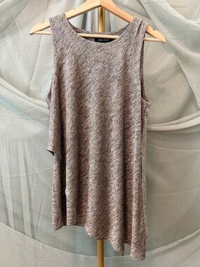 White House Black Market Taupe Heather Sleeveless Blouse